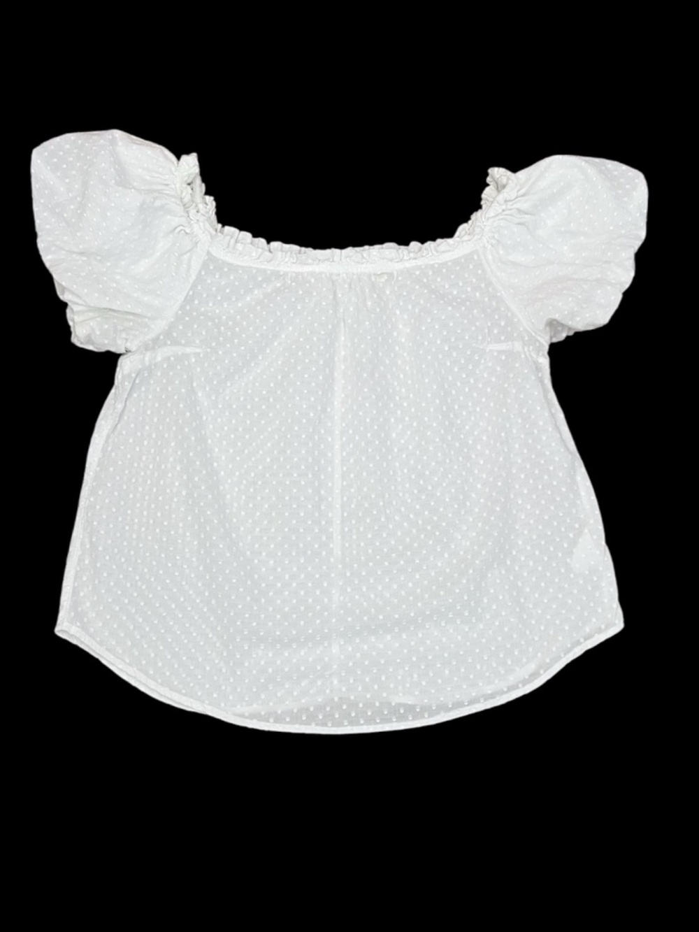 Maeve White Swiss Dot Short Sleeve Blouse Size 12